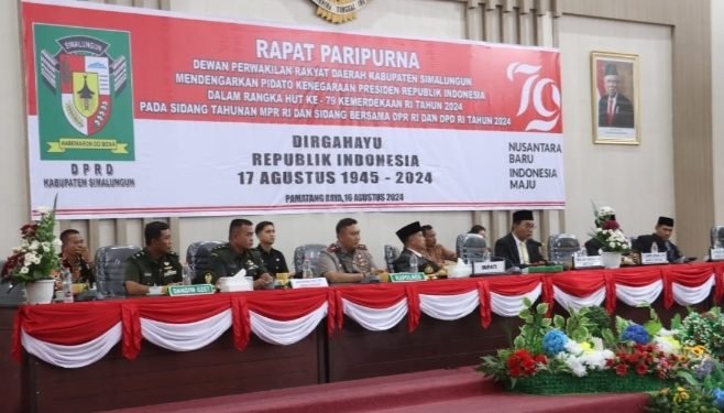 Kapolres Bersama Forkopimda Simalungun Antusias Ikuti Pidato Kenegaraan Presiden Jokowi dalam Peringatan HUT ke-79 Kemerdekaan RI