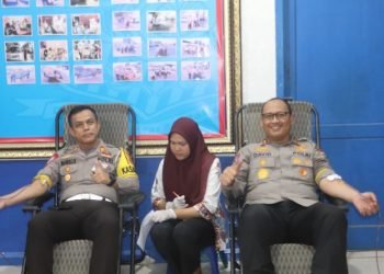 Sambut Hari Lalu Lintas Ke-69, Sat Lantas Polres Langkat Laksanakan Donor Darah