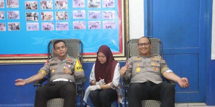Sambut Hari Lalu Lintas Ke-69, Sat Lantas Polres Langkat Laksanakan Donor Darah