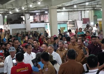 Pedagang Pasar Delimas Riuh Sambut Presiden Joko Widodo