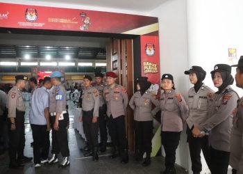 Wakapolres Langkat Pimpin Pengamanan Pengundian Nomor Urut Calon Bupati dan Wakil Bupati Langkat