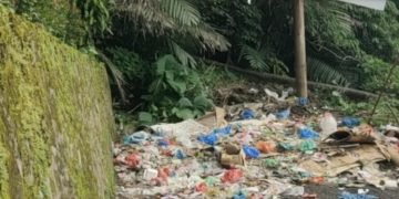 Waahh Bau! Tumpukan Sampah Hiasi Baliho Paslon Nomor Urut 1 di Gerbang Kota Touris Parapat