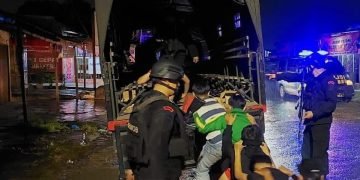 Sat Brimob  Poldasu  Tangkap   Geng Motor di Kota Medan.