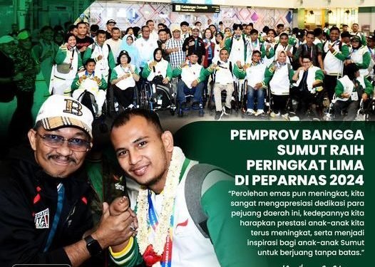 SUMUT Barhasil Meraih Peringkat lima Pada Peparnas) XVII 2024 di Jawa Tengah