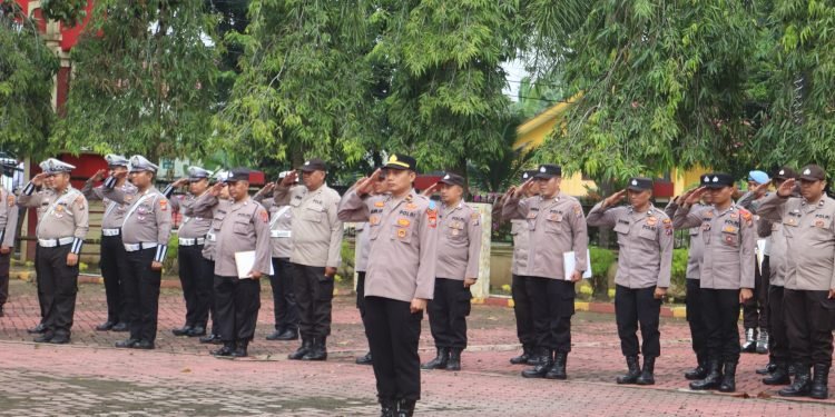 Polres Langkat Gelar Apel Siaga I untuk Pengamanan Pelantikan Presiden dan Wapres 2024