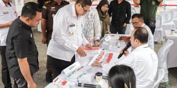 Pjs Wali Kota Pematangsiantar Menghadiri Simulasi Pemungutan Suara Pemilihan Gubernur dan Wakil Gubernur serta Wali Kota dan Wakil Wali Kota Tahun 2024
