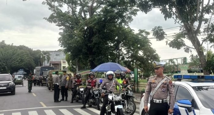 Polres Langkat Gelar Patroli Skala Besar Bersama TNI, Satpol PP dan Dishub