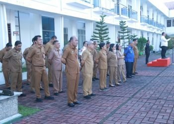 Pasca Cuti, Wali Kota Gunungsitoli Laksanakan Apel Pagi