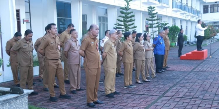 Pasca Cuti, Wali Kota Gunungsitoli Laksanakan Apel Pagi