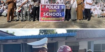 Sat Lantas Polres Simalungun Edukasi Disiplin Berlalu Lintas pada Upacara Sekolah di SMK Negeri 1