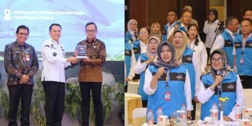 Wali Kota dr Susanti Hadiri Rakornas Pembangunan Daerah, Wamendagri di Beri Cendramata Miniatur Becak