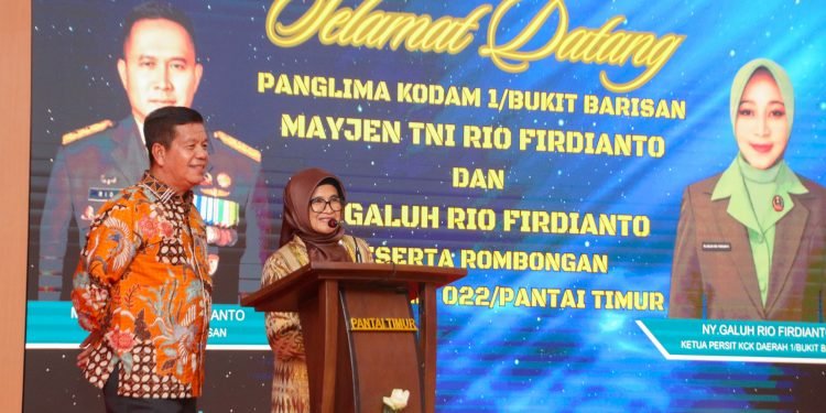 Wali Kota dr Susanti Hadiri Ramah – Tamah Pangdam I/BB di Makorem 022/PT