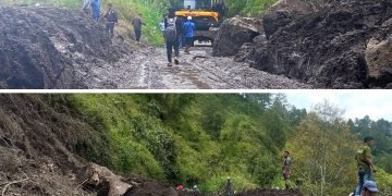 Tanggulangi Jalan Longsor di Haranggaol Pemkab Simalungun Turunkan Alat Berat