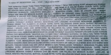 Ketua KWRI Siantar – Simalungun Jannes Boang Manalu Meminta Kapolres Simalungun Segara Tangkap Pelaku Pemukulan Riswani Sihombing