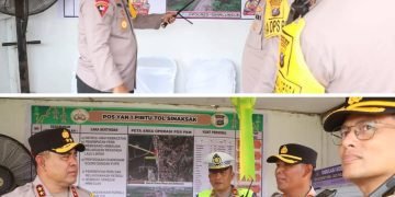 Pastikan Keamanan Mudik Lebaran, Kapoldasu Berikan Arahan Langsung di Pos Pelayanan I Pintu Tol Sinaksak