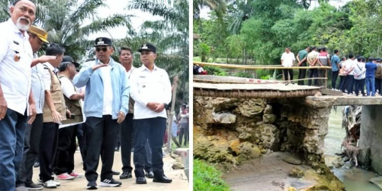 Tinjau Jembatan Putus Di Nagori Dolok Hataran, Bupati Simalungun Segera Tindaklanjuti Perbaikan Jembatan