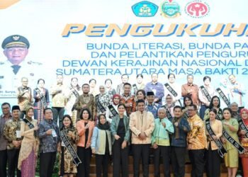 Ny Liswati Wesly Silalahi Dikukuhkan Sebagai Bunda Pendidikan Anak Usia Dini (PAUD) dan Bunda Literasi Kota Pematangsiantar