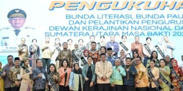 Ny Liswati Wesly Silalahi Dikukuhkan Sebagai Bunda Pendidikan Anak Usia Dini (PAUD) dan Bunda Literasi Kota Pematangsiantar