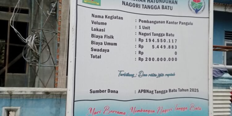 Proyek Pembangunan Kantor Pangulu Dituding Ajang Korupsi Pangulu Nagori Tangga Batu