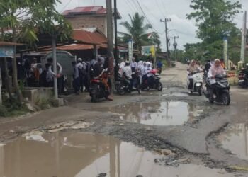 Miris!! Jalan Besar Menuju Desa Ujung Kubu Bak Kubangan Kerbau, Tokoh Masyarakat Curhat di Medsos