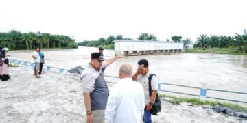 Bupati Batu Bara bersama DPRD Provsu Tinjau Bendung Sungai Dalu-Dalu