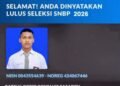 Putra Pamalian Hudopanauli Lulus SNBP 2026, Harapan Baru Masa Depan dari Pelosok Tapanuli Tengah
