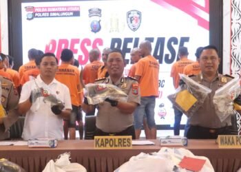 Sat Reskrim Polres Simalungun Rilis Pengungkapan 43 Kasus 3C, 69 Tersangka Diamankan