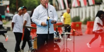 Wali Kota Wesly dan Ketua TP PKK Ny Liswati Hadiri CFD Rangkaian Peringatan HUT ke-81 Kemerdekaan RI