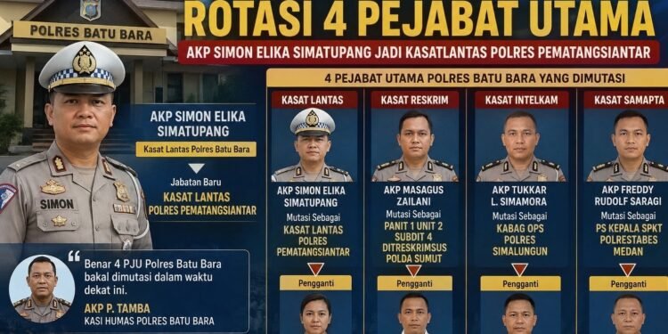 Mutasi Empat PJU Polres Batu Bara Segera Bergulir, AKP Simon Elika Simatupang Jabat Kasat Lantas Polres Pematangsiantar